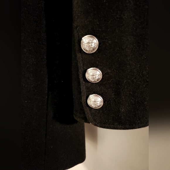 EUC JCPenny Worthington Charcoal Military Double-breasted Wool Winter Pea Coat L - Picture 6 of 6